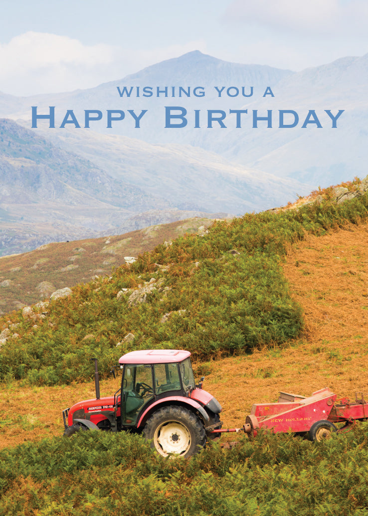 Birthday Card - Tractor Lake District