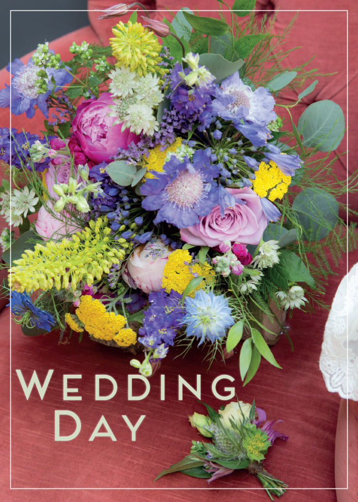 Wedding Card - Posy On Red Chair