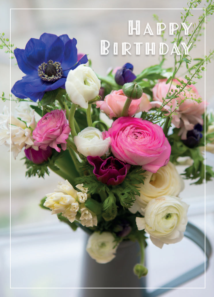 Birthday Card - Ranuncula And Anemones
