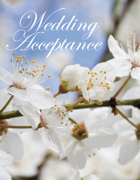 Wedding Acceptance Card - White Cherry Blossom