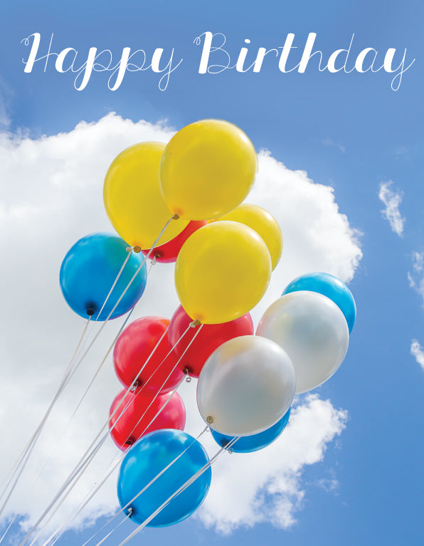 Birthday Card - Colourful Balloons