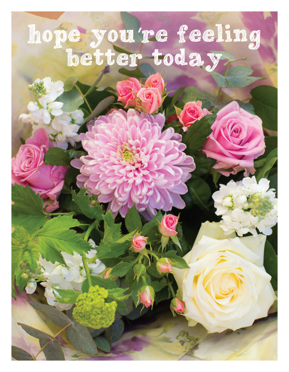 Get Well Card - Flowers In Paper