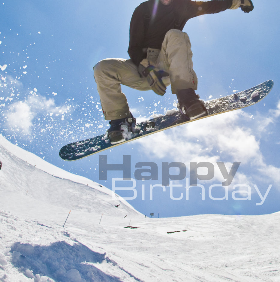 Birthday Card - Snowboarder - Leonard Smith
