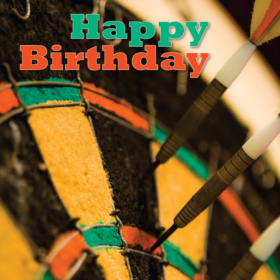Birthday Card - Dartboard Close Up - Leonard Smith