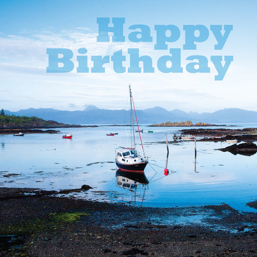 Birthday Card - Moored Yacht - Leonard Smith