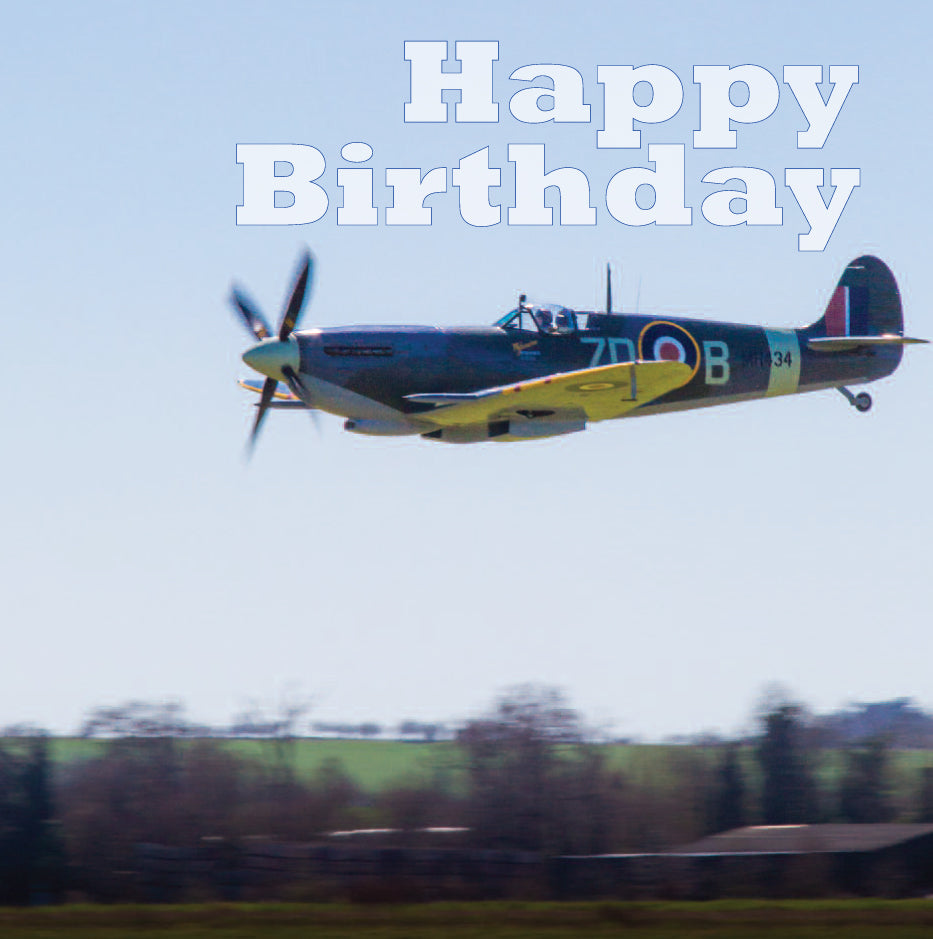 Birthday Card - Flying Spitfire - Leonard Smith