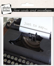 Load image into Gallery viewer, Photonotes Notecards - Typewriter Close Up (pack of 5)
