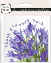Load image into Gallery viewer, Photonotes Notecards - Blue Campanula (pack of 5)

