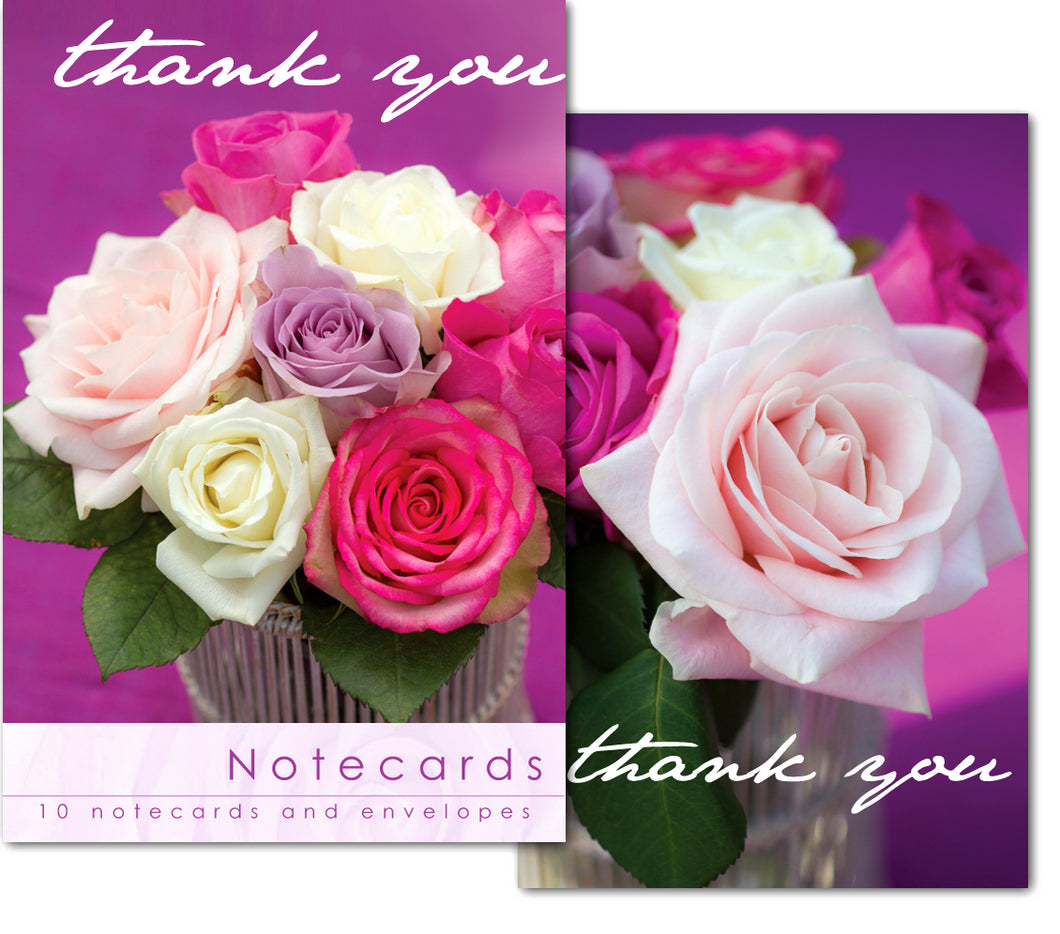 Notecard Wallet - Roses Thank You (10 cards)