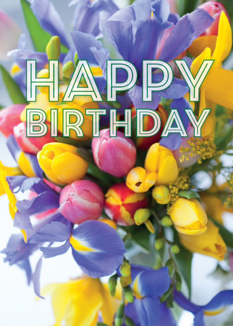 Birthday Card - Spring Flowers