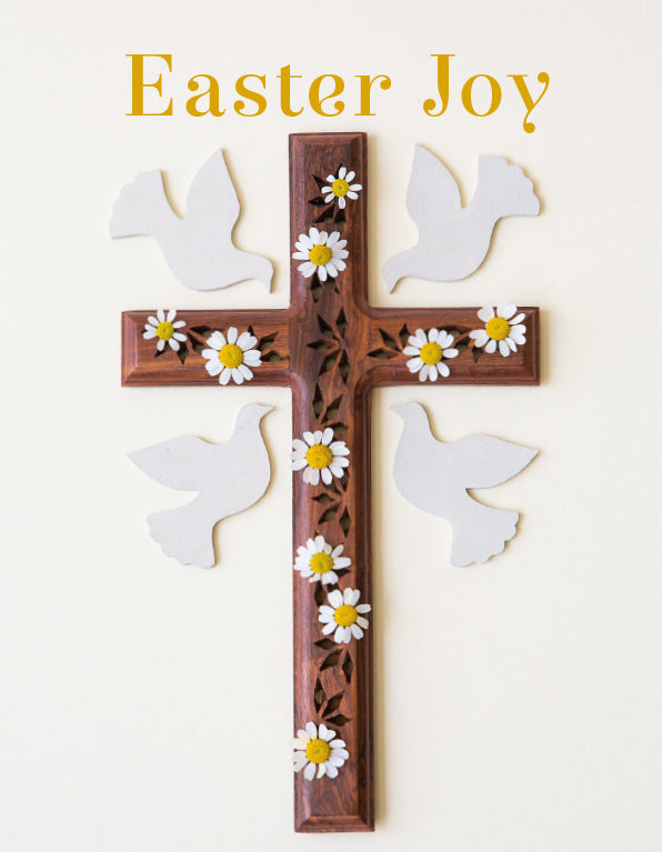 Easter Card - Cross With Doves (pack of 4)