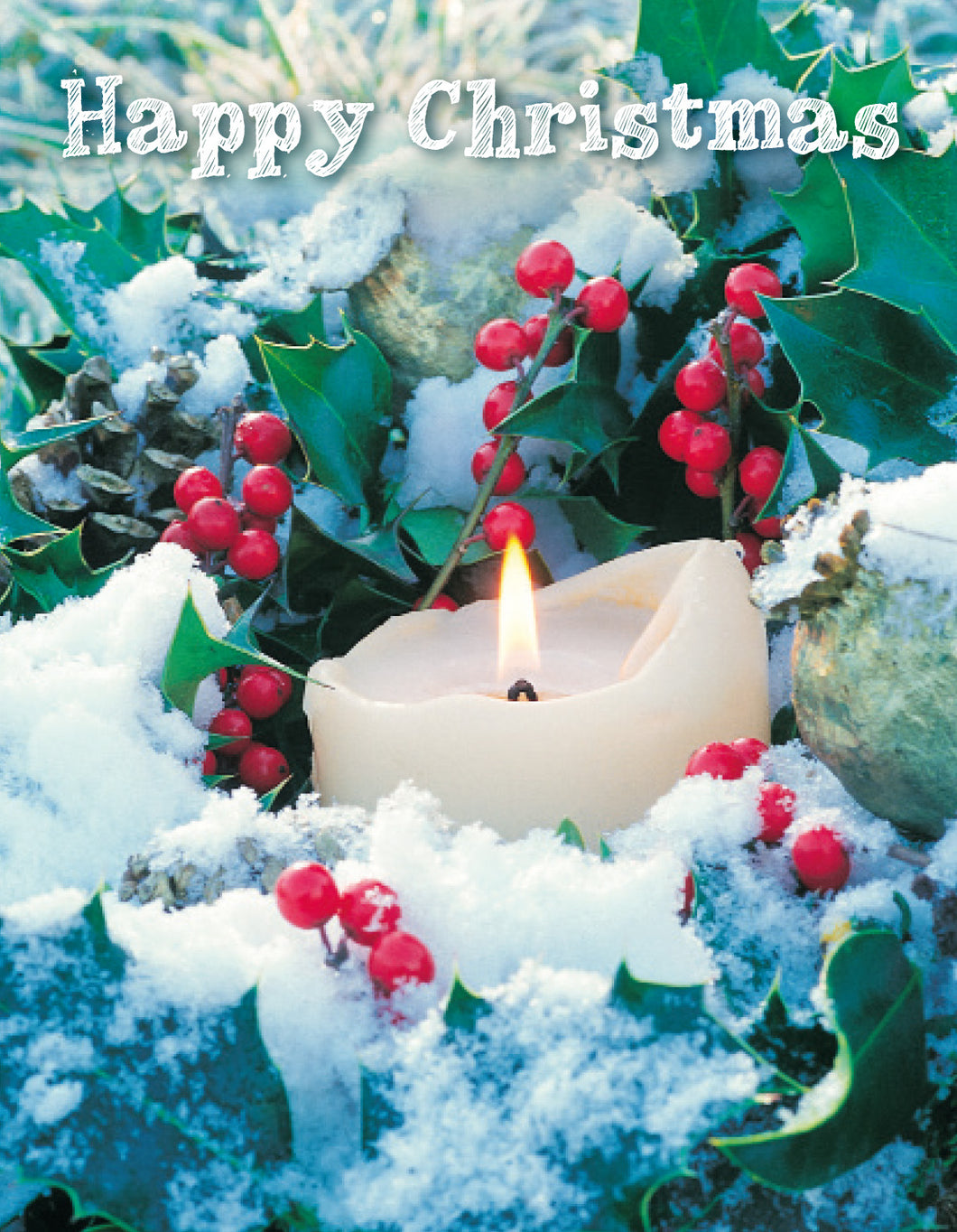 Christmas Card - Candle/Snow (pack of 4)