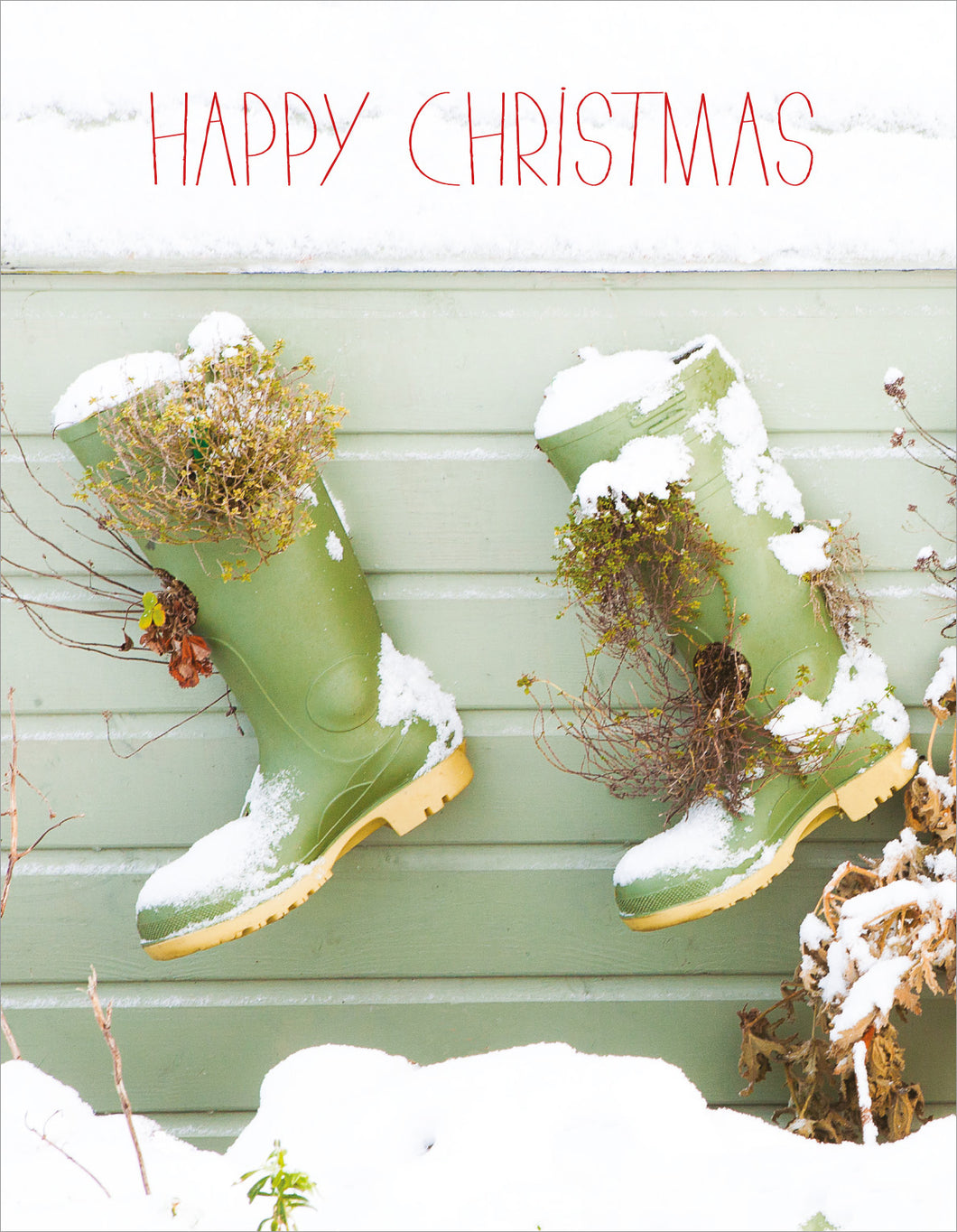 Christmas Card - Wellies (pack of 4)